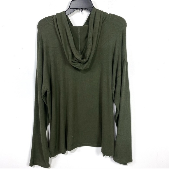 NEW CENY Cozy Fleece Relaxed Fit Hoodie Sweatshirt Long Sleeve In Olive Size L - Picture 6 of 7